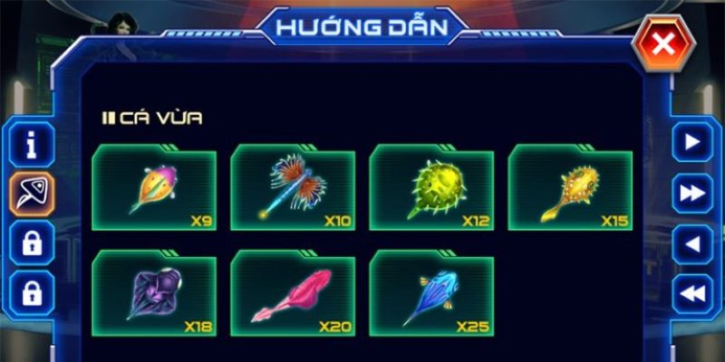 Tỷ lệ thưởng chi tiết nhất đối với loài cá vừa khi bạn tiêu diệt được